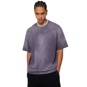 <span class=keywords><strong>Ropa</strong></span> de hombre 2025 Primavera Verano jóvenes Algodón puro cuello lavado manga corta American Street Gradient camiseta de marca de moda - Product Image 6