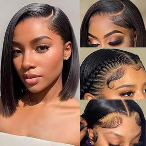 โปรโมชั่น Letsfly 12A SDD ผมตรงแบบ Bone Straight 5x5 คิมคัท บ็อบ ลูกไม้ปิดผม วิกผมแท้เวียดนามสำหรับผู้หญิงผิวสี - Product Image 4