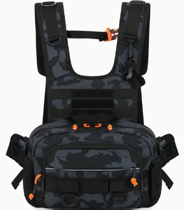 US spot Camouflage Fishing <b>Chest</b> Pack Waterproof Tactical Fly Fishing Bag Multi Pocket Vest <b>Storage</b> for Hiking Hunting - Product Image 3
