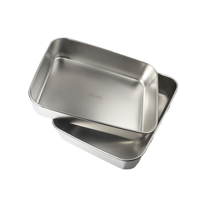 Assiette <span class=keywords><strong>Tiramisu</strong></span> écologique en acier inoxydable avec couvercle Assiette rectangulaire épaissie <span class=keywords><strong>à</strong></span> fond <span class=keywords><strong>plat</strong></span> - Product Image 2