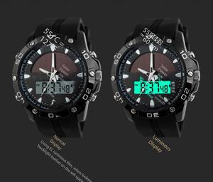 Montre solaire DFS1028 pour sports de plein air, boussole 3ATM, mouvements électroniques et à quartz, double mode, éclairage lumineux. - Product Image 6