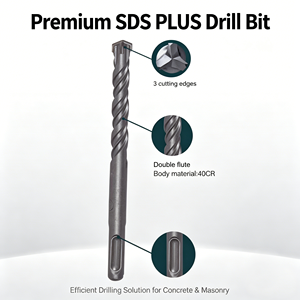 Broca de Martillo SDS Plus de 3 Filos con Punta de Carburo Completa para Perforación de Concreto, Mampostería y Ladrillo - Product Image 1