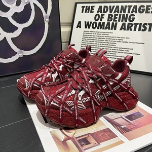 Zapatillas Deportivas con Pedrería Brillante para Mujer, Calzado Reflectante para Salir de Noche, Zapatos de Fiesta, Talla Personalizada, Suela Gruesa - Product Image 1