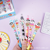 Stylo à encre acrylique Crayon Shin-chan, dessin animé mignon Shinnosuke, stylo à eau pour étudiants, noir, séchage rapide, rétractable, pour examen