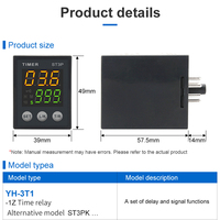 Relé de tiempo Digital LCD ST3P-1Z ST3P-2Z, relé de retardo programable, retardo de apagado, 12V/24V/220V con Base de enchufe PF083A, ST3P-2ZH