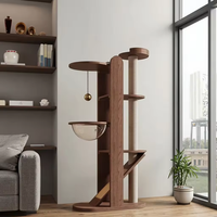 Meubles en bois pour chat griffoir bois massif chat fleur grattoir chat escalade tour maison arbre pour intérieur