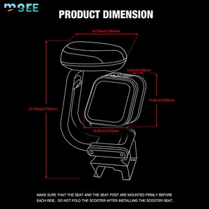 SeeMore Selection <span class=keywords><strong>Ninebot</strong></span> G2/<span class=keywords><strong>G65</strong></span> MAX2 Kickscooter multifonctionnel 10L grand sac d'espace de rangement selle de siège de scooter - Product Image 4