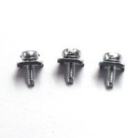 Vis SEMS à tête cylindrique zinguée, à double embout Phillips et fendu, avec rondelle carrée pour borniers, usine OEM