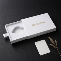 Boîte cadeau à tiroir en feuille d'or blanc pur, impression personnalisée, rigide, coulissante, robuste, recyclable, qualité supérieure, vente en gros, directement de l'usine