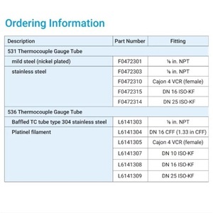 Sensor de Presión de Vacío con Termopar Agilent Varian L6141303 Tipo 0536, Acero Dúplex 2205 - Product Image 4