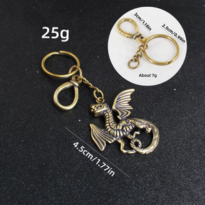 Portachiavi in metallo retrò con ciondolo drago drago magico portachiavi appesi ricambi auto da uomo creativo. - Product Image 2