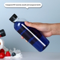 Bouteille en Plastique Jetable Transparente de 500 ml avec Bouchon à Vis et Pompe pour Soupe de Prunes, Eau Minérale, Thé au Lait, Jus et Autres Boissons