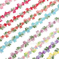Bordure en dentelle brodée DIY, dégradé coloré, dentelle soluble dans l'eau, accessoires pour colliers, garnitures en fleurs de prunier