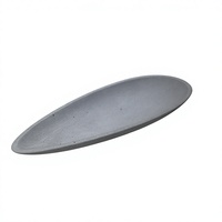 Plateau à bijoux décoratif en forme de feuille en résine de ciment texturé gris clair mat effet pierre
