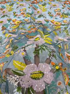 ชุดเดรสผู้หญิงลายดอกไม้หลากสีปักเลื่อมผ้าปักลูกปัดแบบกี่เพ้า - Product Image 4