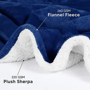 थोक गर्म आरामदायक मूंगा ऊन शेरपा फेंक प्रतिवर्ती कंबल उच्च-गुणवत्ता डबल मूंगा ऊन और फलालैन कंबल
