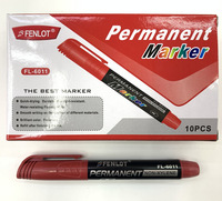 Marqueur permanent U+ noir à base d'huile, imperméable, séchage rapide, pointe oblique et fine, largeur d'écriture 3 mm, 3 couleurs, 14,5x1,5 cm, vente en gros