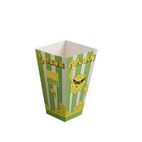 Boîte à popcorn en papier jetable pliable, recyclable, imprimée en couleur, de forme carrée, avec design personnalisé, pour les fêtes au cinéma, les collations, l'emballage alimentaire