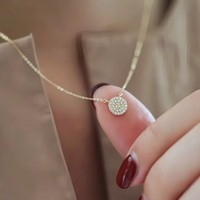 Collier pendentif clavicule FanKe S925 en argent sterling plaqué or 14 carats, chaîne à maillons ronds Vénus, style luxe léger français