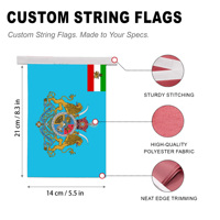 Guirlande de fanions drapeau persan iranien turquoise, 20 pièces, avec armoiries impériales et design d'angle royal