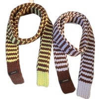 Écharpe rayée Y2k personnalisée avec logo pour femmes, écharpe longue et fine, écharpe en tricot moelleuse et colorée pour l'hiver et Noël