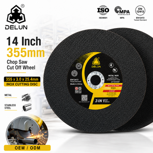 Disco da Taglio <span class=keywords><strong>INOX</strong></span> da 14 Pollici (355mm) per Tubi in Acciaio e Uso in Centri di Lavorazione, per Troncatrici, Fornitura Diretta dalla Fabbrica - Product Image 1