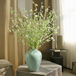 Ramas de Flores de Cerezo Artificiales, Arreglo de Flores de Seda en Jarrón Cilíndrico para Decoración del Hogar y Bodas - Product Image 5