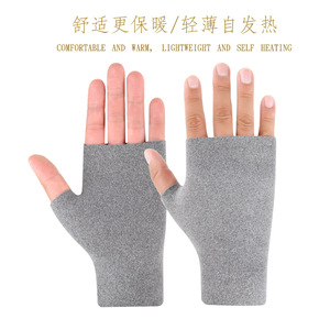 Gants d'hiver demi-doigts pour femmes, doublés de polaire, chauds pour le cyclisme, la conduite et les activités de plein air, taille unique - Product Image 3