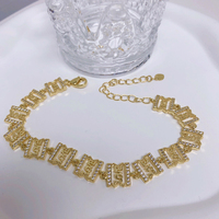Bracelet étoile de luxe avec bijoux en diamant, Crucifix en laiton plaqué or, cœur amour croix CZ Bracelets en Zircon