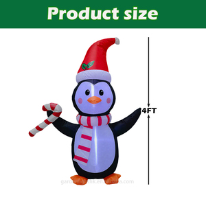 Pingüino de Navidad inflable de 4 pies con bastón de caramelo, decoración de patio de vacaciones para invierno, césped al aire libre, jardín, fiesta festiva - Product Image 2