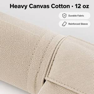 Beige Canvas <b>Yoga</b> Tote <b>Bag</b> Reusable Shoulder Handbag with Front Pocket for <b>Yoga</b> Mat - Product Image 3