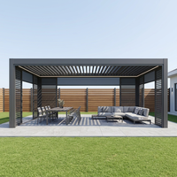 Pergola bioclimatique intelligente sur mesure en aluminium robuste avec éclairage LED 4x3m pour les espaces extérieurs commerciaux et de grande envergure des complexes hôteliers