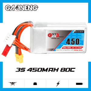 GAONENG GNB 3S 450MAH 11.1V 80C XT30 JST Dual Connector <b>Square</b> Type RC LiPo <b>Battery</b> FPV - Product Image 2