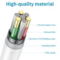 Kabel Data USB-C ke USB-C Tipe PD 3FT 6FT 10FT Grosir, Pengisian Cepat 60W 65W 100W, Tembaga Murni, untuk Printer