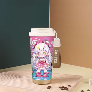 แก้วกาแฟการ์ตูน 18 ออนซ์ แก้วเซรามิกบุฉนวน แก้วพกพาพร้อมหลอดดูด แก้วเก็บความร้อนสำหรับเด็ก ขายส่ง - Product Image 6