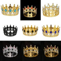 Top-Angebot: Barocke Runde Kleine Strass-Tiara Krone – Neuheit für Kuchendekoration, Tortenaccessoires und Partyzubehör