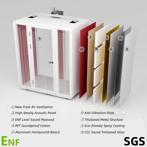 Chuyển tiếp-suy nghĩ các doanh nghiệp tuyệt vời âm thanh-hấp thụ cá nhân làm việc pods với ánh sáng LED, người hâm mộ và AC cổng USB - Product Image 5