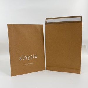 Dark <b>Brown</b> 230gsm Coated Kraft Paper Envelope Bag Custom White Printed Logo Low MOQ 100 Pcs For Clothing Packaging - Product Image 4