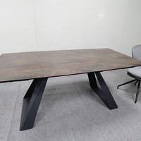Table extensible de 70.8 pouces cadre en acier au carbone avec revêtement en poudre noire