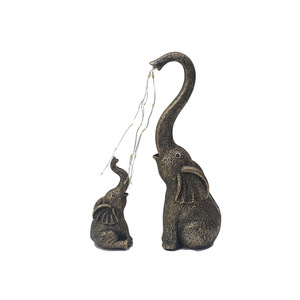 Colgante de elefante madre e hijo con energía solar, adorno para jardín al aire libre, luz decorativa impermeable, acabado natural - Product Image 5