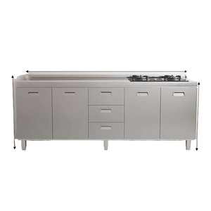 È moderno stile minimalista disegni piccoli completi mobili per la casa su misura L armadi in acciaio inox a forma di cucina con lavello - Product Image 5