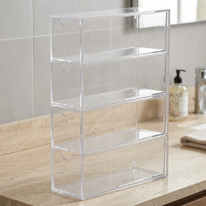 Fabric Rectangle Classic Jewelry Storage Organizer Multi-functional Stackable Folding Display Holder Dust Proof Desktop Drawer - Product Image 3