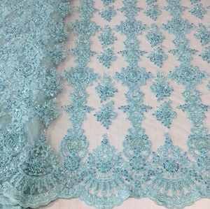 Top Eco-Friendly Fashion Allover Heavy Beaded Hand Embroidery Lace Tulle Wedding Party Dress Fabric Best Selling <strong>Ladies</strong> Dress - Product Image 2