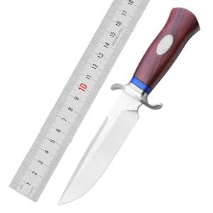 Couteau de survie en gros pour le camping, la viande de bœuf, haute dureté, lame fixe tranchante avec manche en bois, couteau de poche pour la chasse et la randonnée - Product Image 1