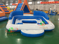 Plate-forme gonflable personnalisée de repos de matelas d'eau de plage de bateau de loisirs d'eau d'île flottante gonflable