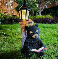 Statue d'ours en résine en gros, réaliste, artistique, peinte à la main, sculpture d'ours noir et brun pour l'intérieur, l'extérieur, le jardin, le zoo, le paysage