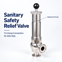 Soupape de sécurité sanitaire A81X-1 en acier inoxydable, soupape de débordement de pression de qualité alimentaire, raccord à collier réglable