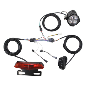 Juego de luces delanteras y traseras para bicicleta eléctrica, incluye batería, bocina, faro, interruptor y piezas para ebike. - Product Image 1
