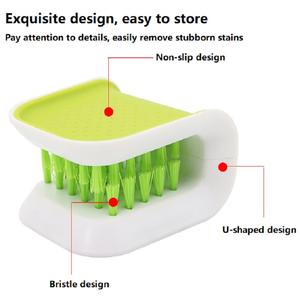 فرشاة تنظيف متعددة الأغراض على شكل حرف U ذات وجهين من ABS+PP بشعيرات صلبة لتنظيف أدوات الطعام وحماية اليدين وغسيل السيارات - Product Image 3