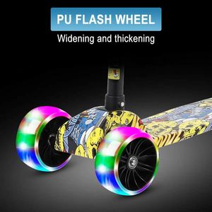 Trottinette à pédales pliable à trois roues pour enfants, hauteur réglable, avec éclairage LED, jouet sportif, trottinette pour enfants - Product Image 5